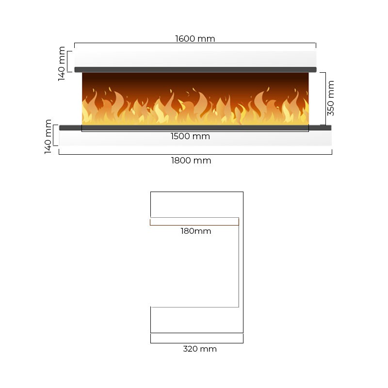 Cheminée électrique murale Exo 1500 de Flamerite Fires