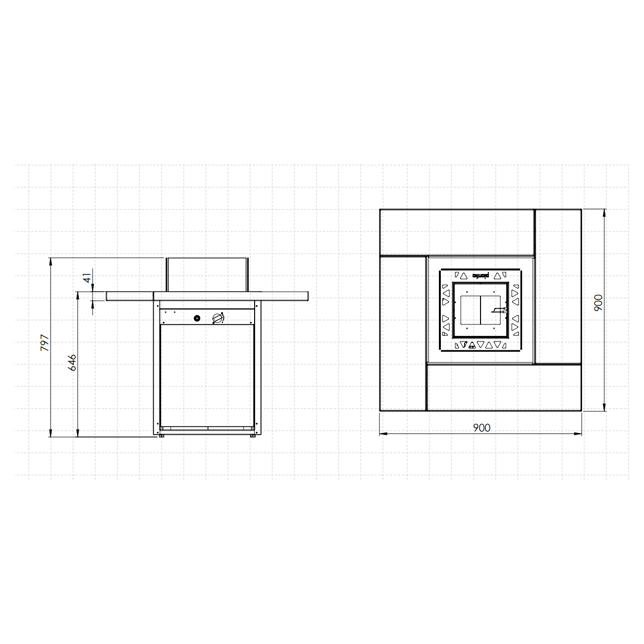 Cheminée au gaz pour extérieur Planika Square Table - ArtFire