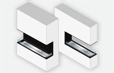 Cheminée encastrable au bioéthanol trois faces