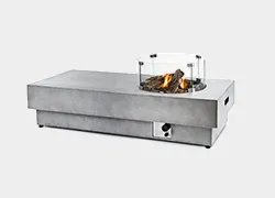 Outdoor corten gas fireplace