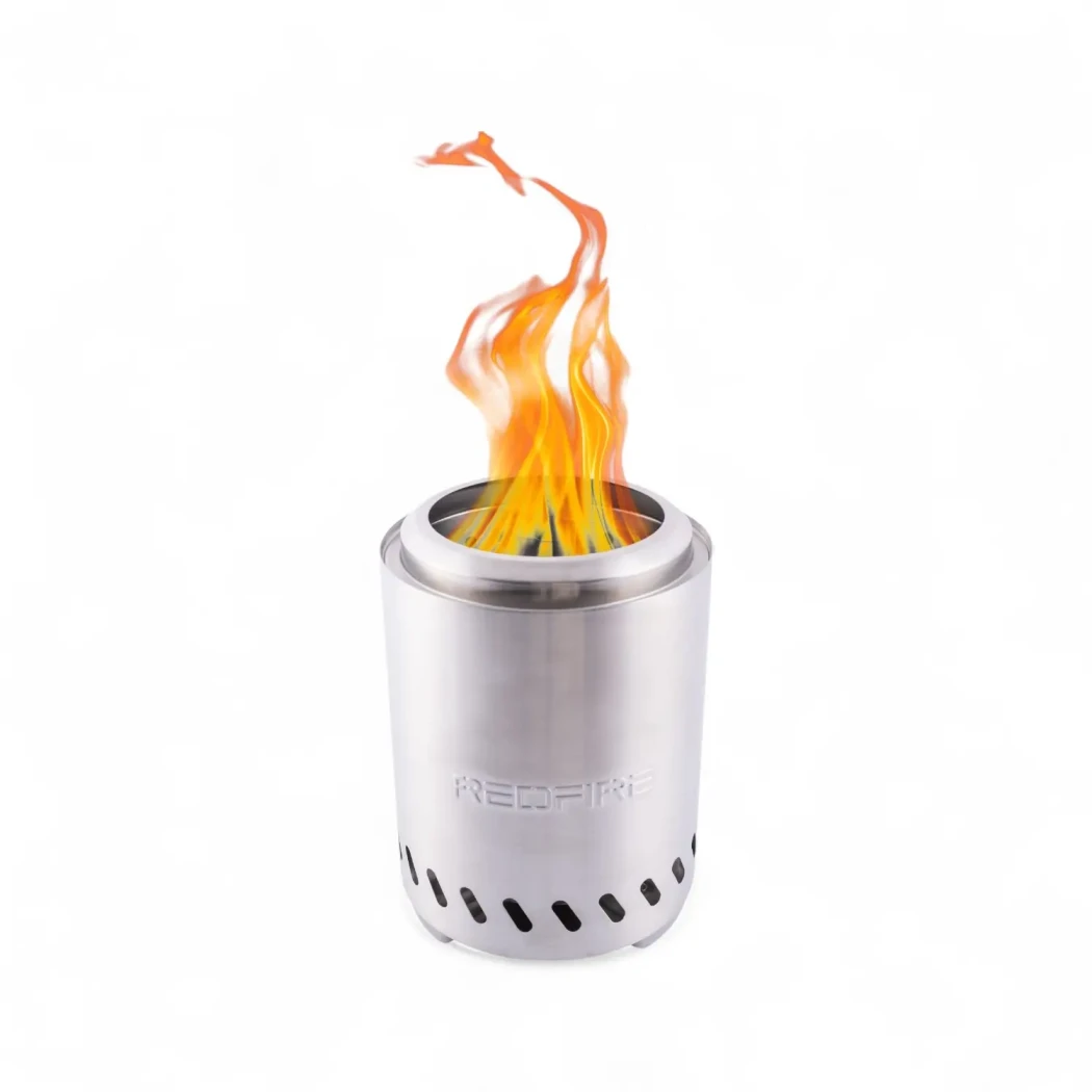 Brasero de table à granulés Volcano moyen en acier inoxydable – petit brasero de table sans fumée.