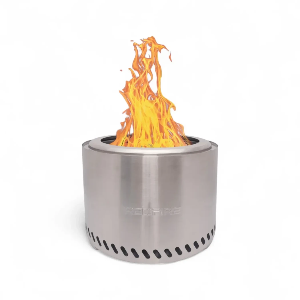 Brasero à granulés Volcano extra large en acier inoxydable – brasero d’extérieur sans fumée de RedFire.