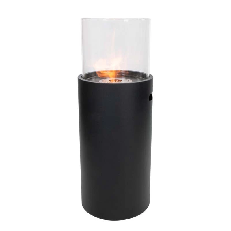 ScandiFlames – Cheminée Bioéthanol sur Pied Noire 1L – Pour Terrasse ou Jardin – Ambiance Chaleureuse en Extérieur