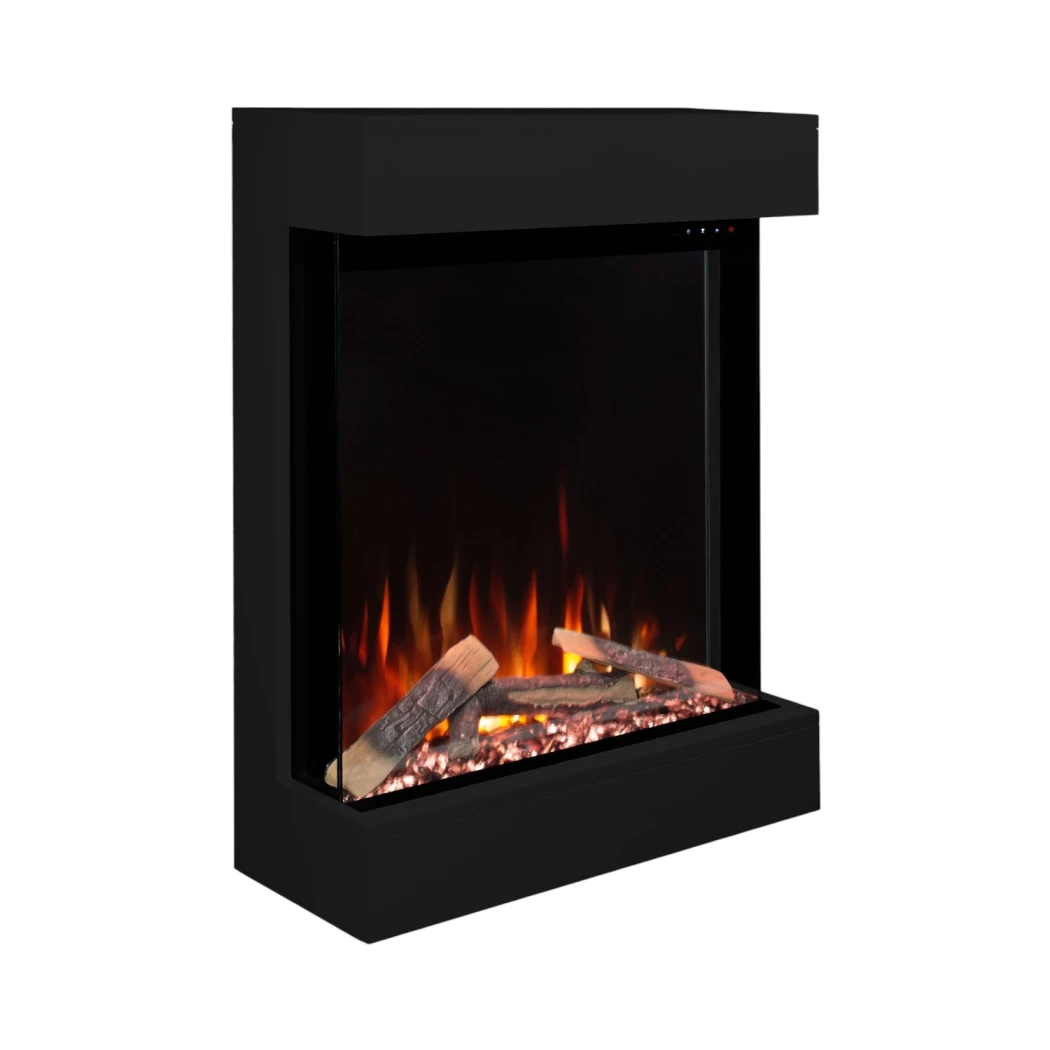 Cheminée Électrique Noir Dame 40 | Design Élégant & Chauffage 1,5 kW