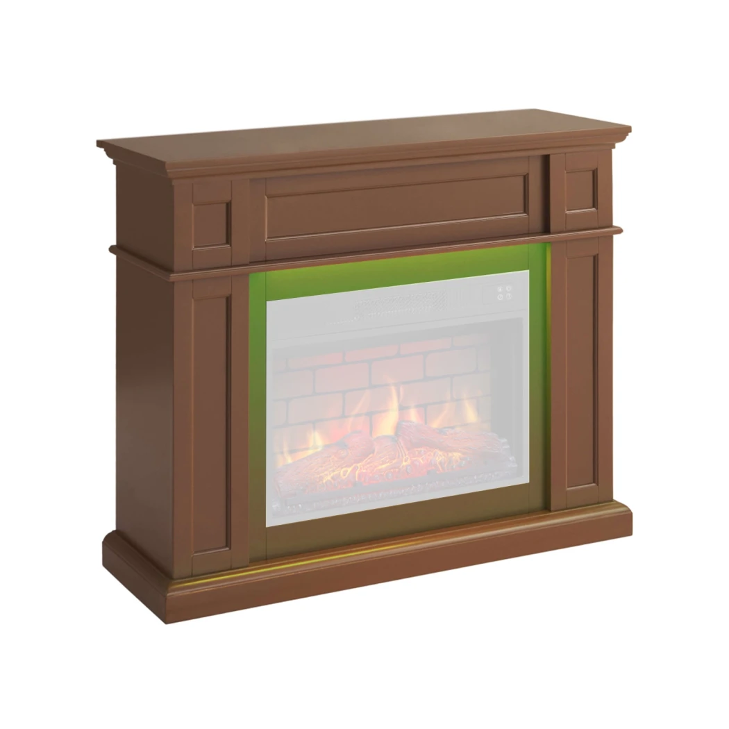 ArtiFlame Linz Manteau – Marron | Cadre Seulement | 2-en-1 standard ou d'angle autoportant | Éclairage d'ambiance LED (16 couleurs)