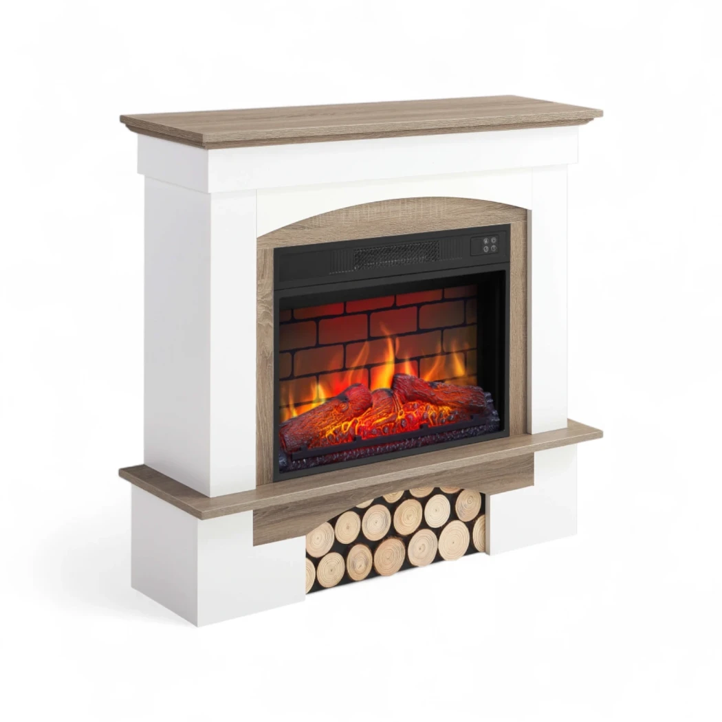 ArtiFlame Woodley – Cheminée Électrique Chêne Blanc/Gris – 23" – AF23S ou AF23BS – 1,8 kW