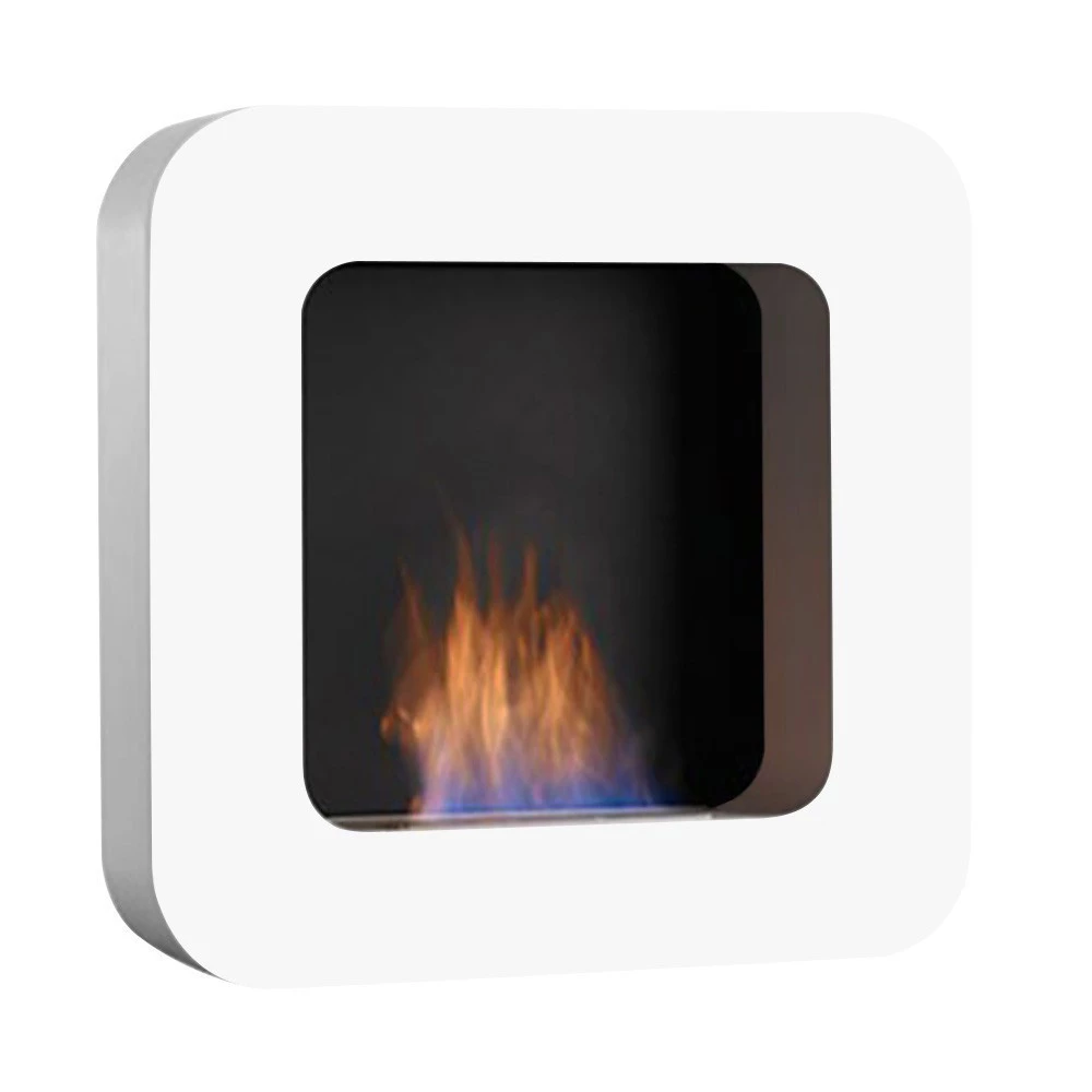 Safretti Curva BL - blanc Safretti | Bio-cheminee.fr | Cheminée murale au bioéthanol