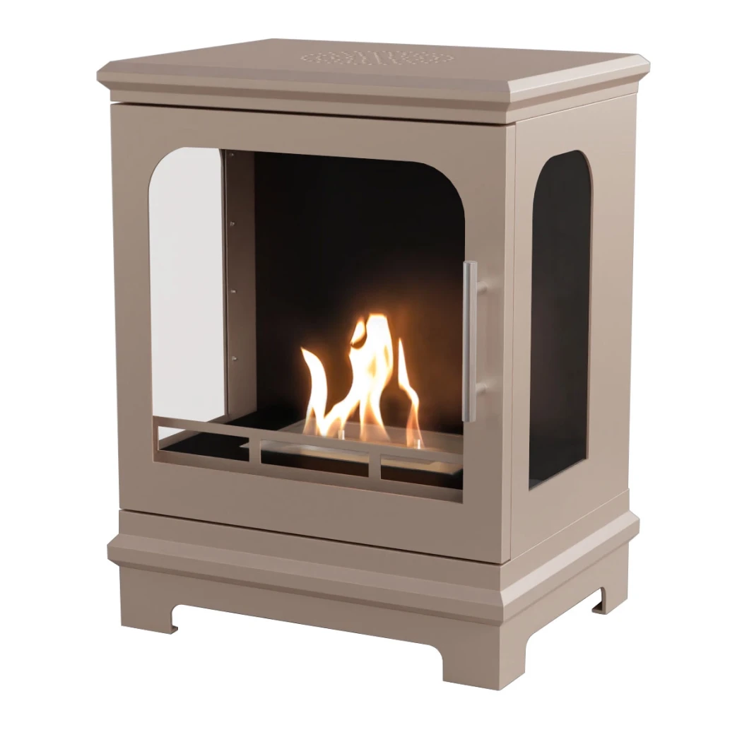 ScandiFlames Honolulu Gris Beige – Poêle à Bioéthanol autoportant– Temps de combustion de 5 heures – Effet de chaleur de 1,6 kW