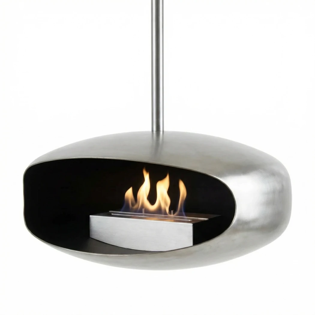 Hein & Haugaard Acier UFO-60 Cheminée bio suspendue en acier - Design unique fait à la main - Parfait pour la maison moderne