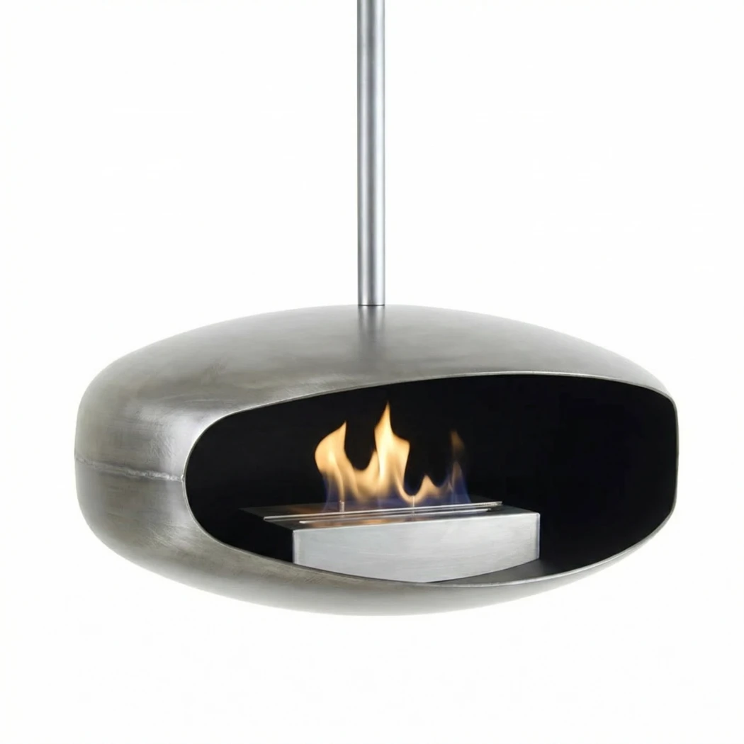 Hein & Haugaard New York UFO-60 Cheminée Bio Suspendue - Design Danois Fait Main - Organique et Rustique - Brûle jusqu'à 6 heures