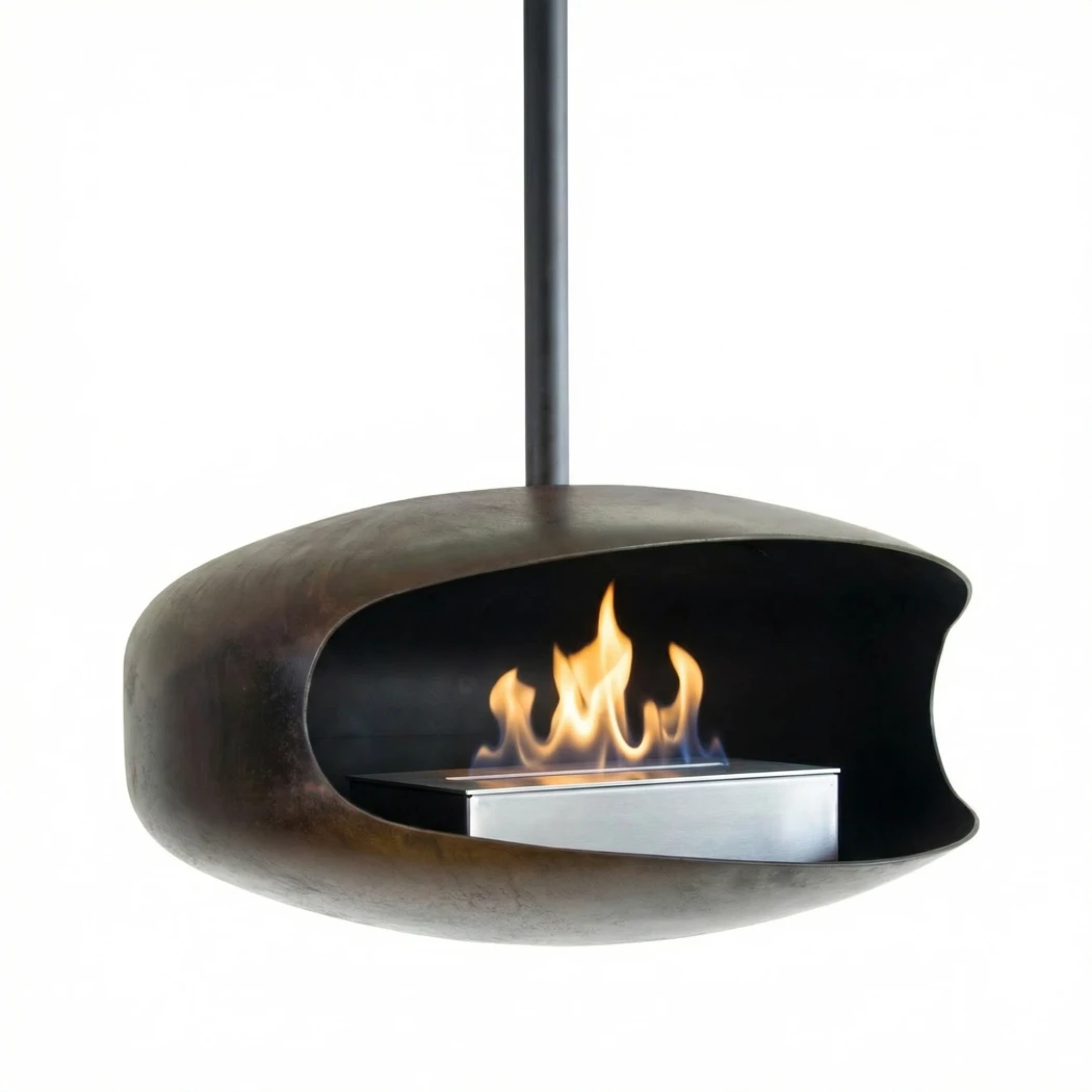 Hein & Haugaard - Cheminée bio suspendue Oxid UFO-50 - Design danois rustique fait main - Jusqu'à 6 heures de combustion