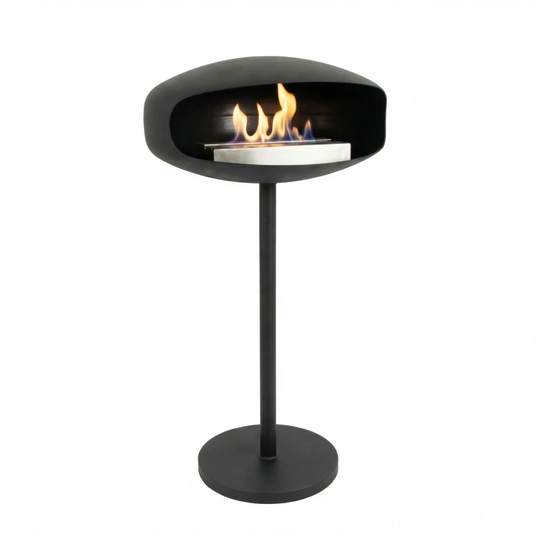 Hein & Haugaard UFO-50 cheminée bio autoportante en Noir - Design fait main - Élégant et fonctionnel - Ne nécessite ni conduit ni foyer