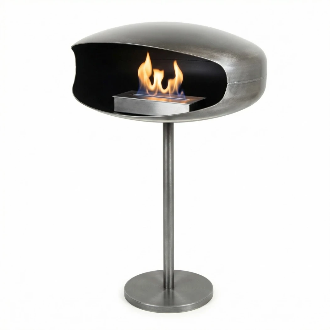 Hein & Haugaard UFO-60 New York Bio Cheminée - Acier - Fait main au Danemark - Jusqu'à 6 heures de combustion
