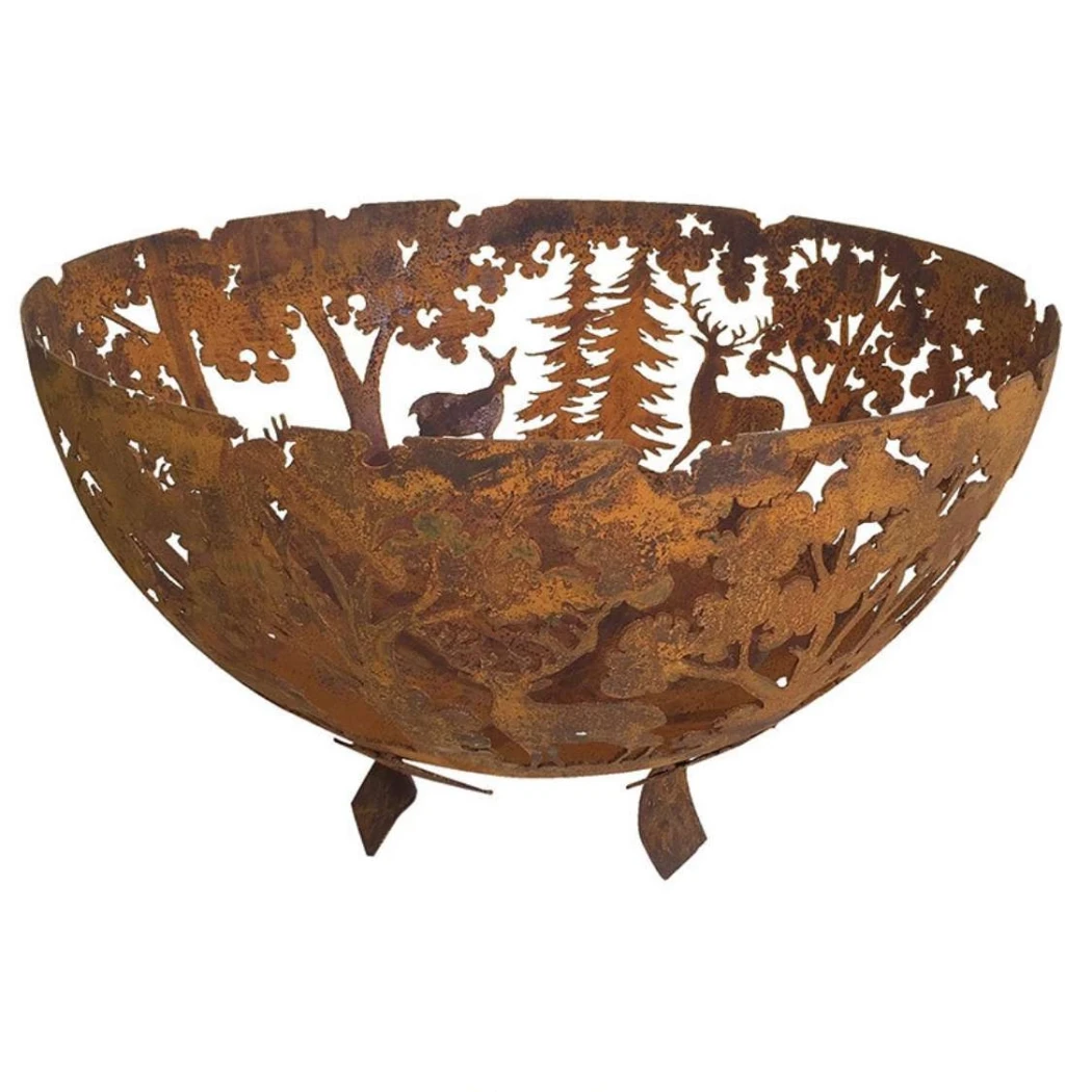 Brasero Fire bowl découpe laser rouille | Bio-cheminee.fr |