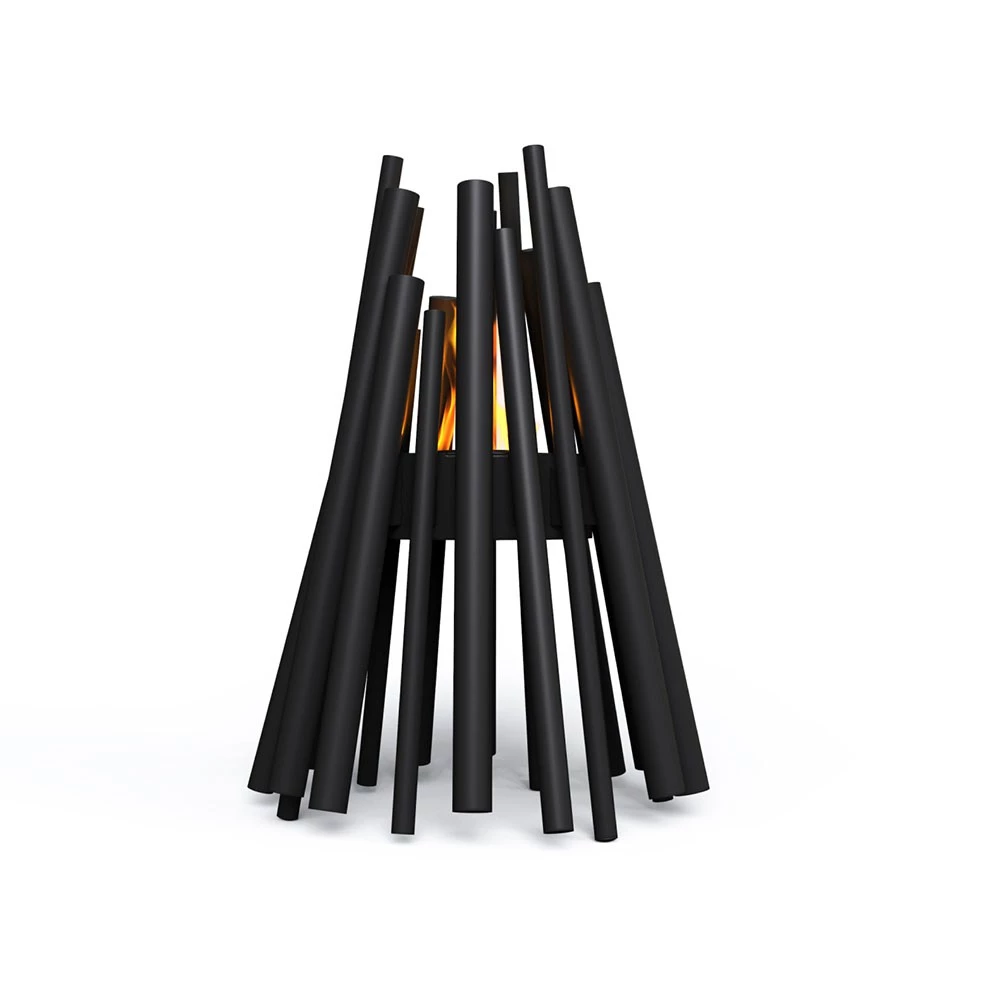 Stix buiten bio-ethanol haard- EcoSmart Fire - Kleur: Gepolijst staal , Zwart  - Afmeting: 55,6 cm x 78 cm x 55,7 cm