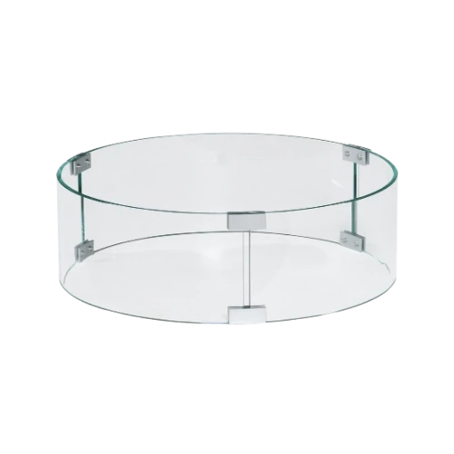 Ensemble de Verre Happy Cocooning Rond Ø44 – Pare-brise en Verre Trempé pour Tables de Foyer Rondes