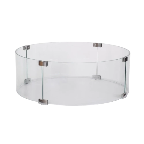 Happy Cocooning Kit Vitrage Rond XL Ø58 – Pare-Vent en Verre Trempé pour Tables Brasero Rondes