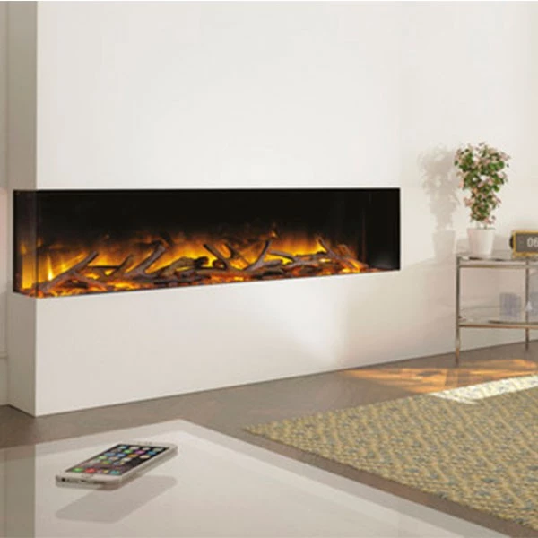 Glazer 1500 - Elektrische Inbouwhaard- Flamerite Fires - Kleur: Zwart  - Afmeting: 154,5 cm x 57,5 cm x