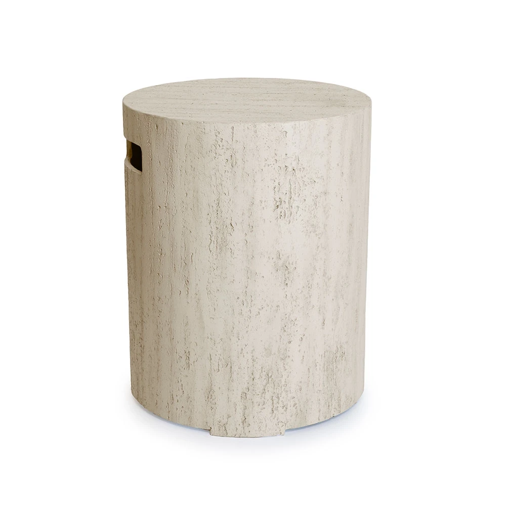 Cache-bouteille rond en travertin par Happy Cocooning – Composite 40,5cm pour réservoir de gaz extérieur