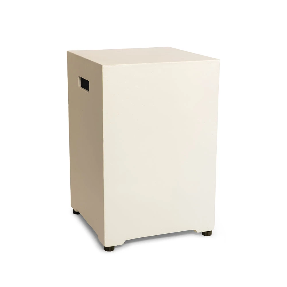 Happy Cocooning Cache Carré Beige Nacre – Cache Bouteille de Gaz d'Extérieur en Composite 40,5 cm