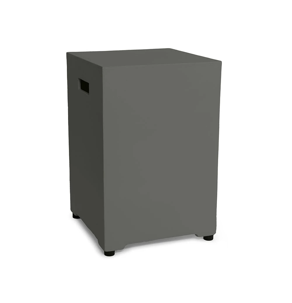 Coffret carré Smokey Anthracite pour bouteille de gaz par Happy Cocooning – Stockage de réservoir de gaz en composite de 40,5 cm pour l'extérieur