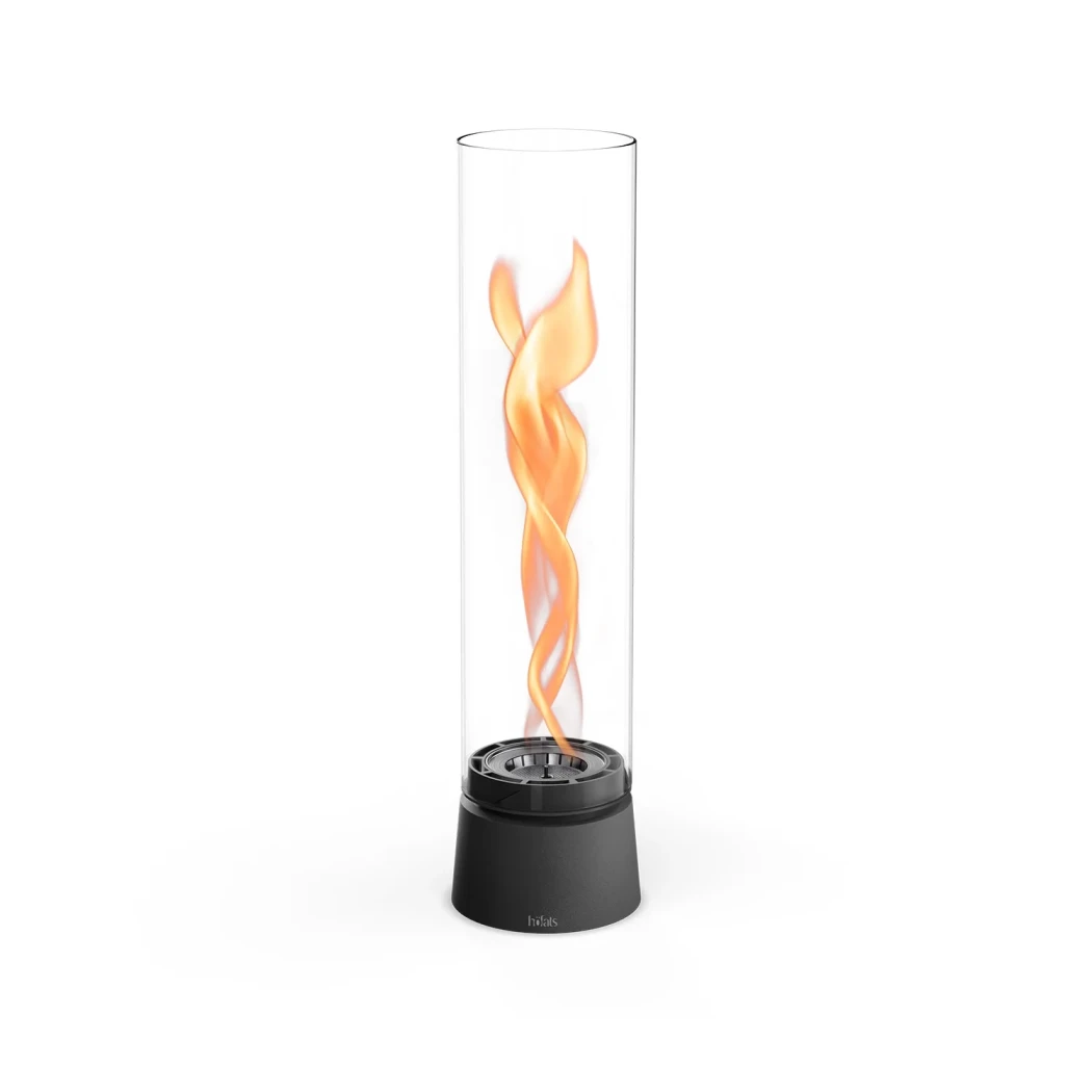 Cheminée de Table Höfats SPIN Air 1200 - Noir Mat – Flammes Rotatives et Design Élégant, Parfait pour Grands Espaces