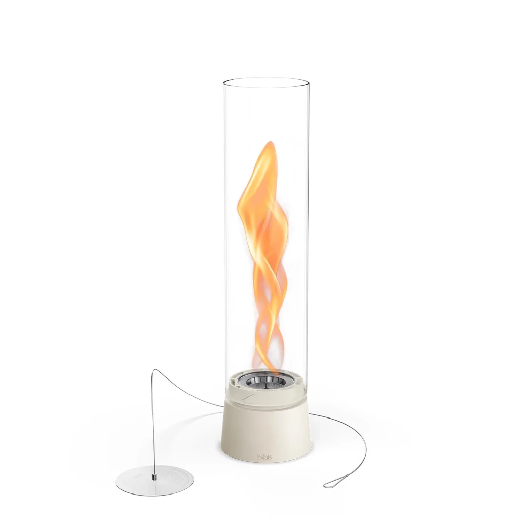 SPIN air 900 Cheminée de Table Crème – Bioéthanol – Flamme élégante tournante – Intérieur et extérieur
