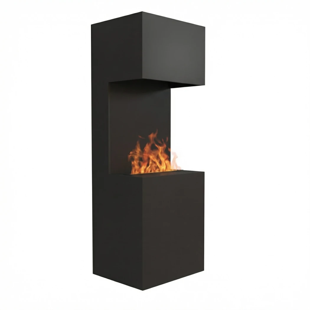 Glow Fire Beethoven Black - OMC 600 | Cheminée à vapeur d'eau autoportante – 170 cm x 60 cm x 50 cm