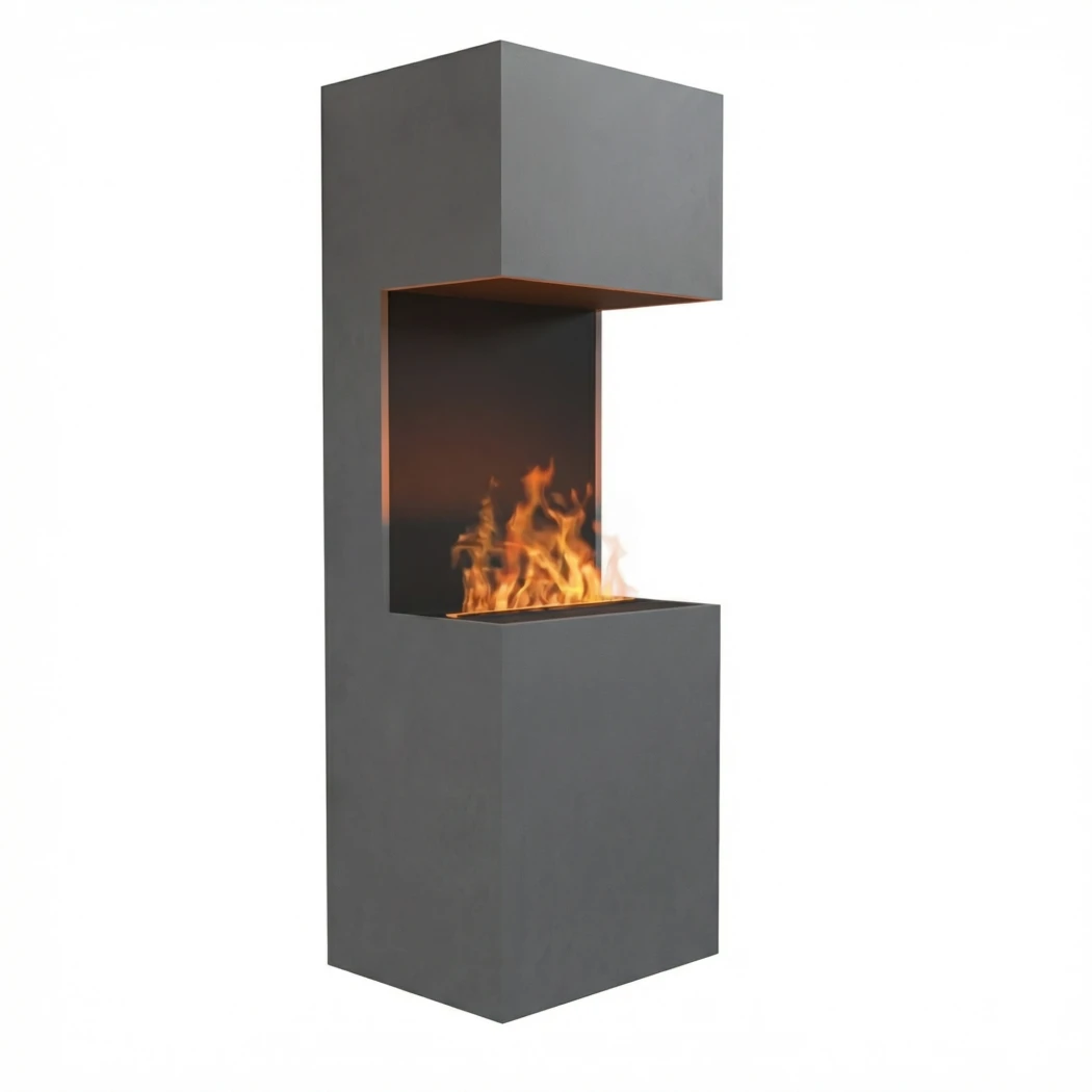 Glow Fire Beethoven Grey - OMC 600 | Cheminée à vapeur d'eau autoportante – 170 cm x 60 cm x 50 cm