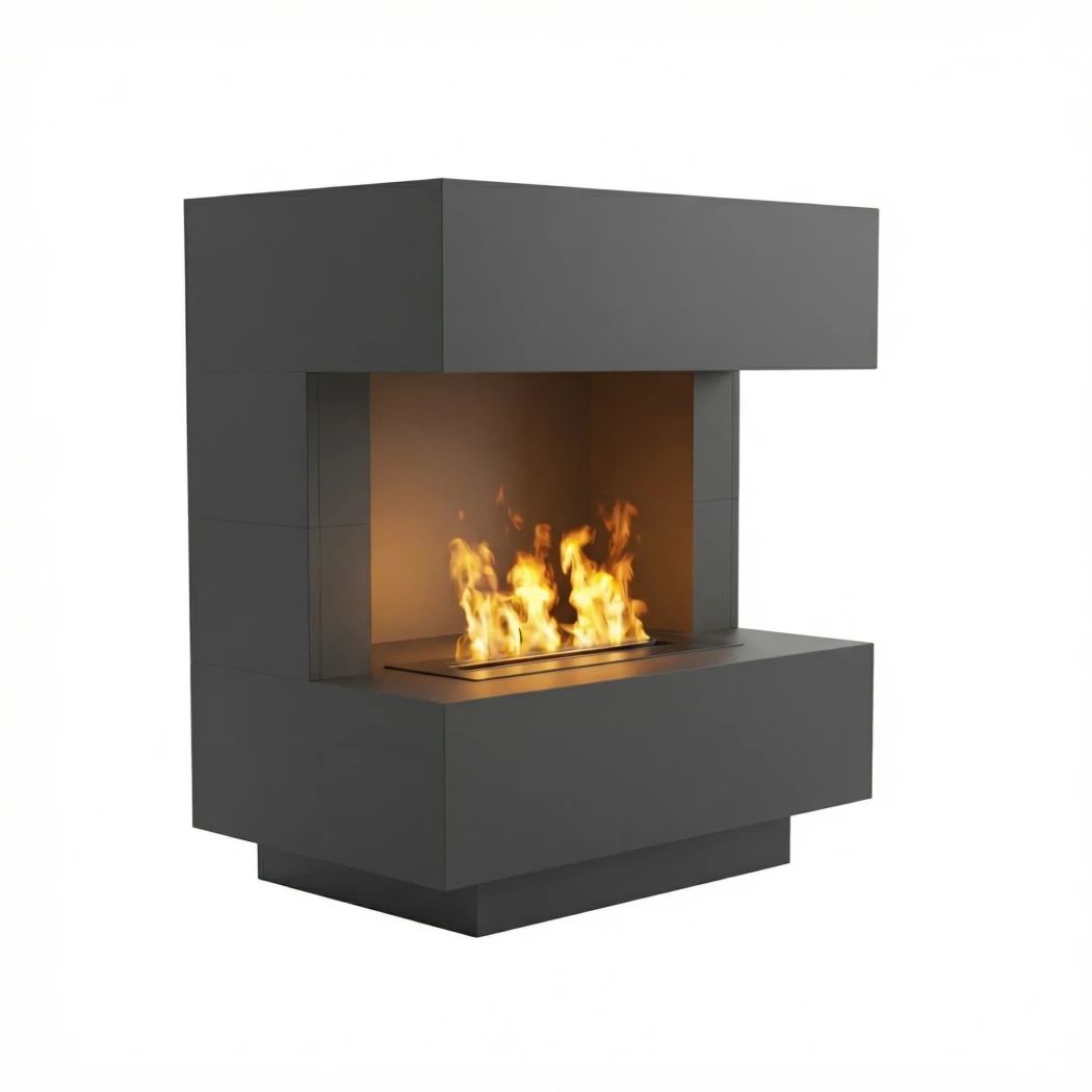 Glow Fire Kleist Noir - OMC 600 | Foyer à vapeur d'eau autoportant – 90 cm x 50 cm x 80 cm