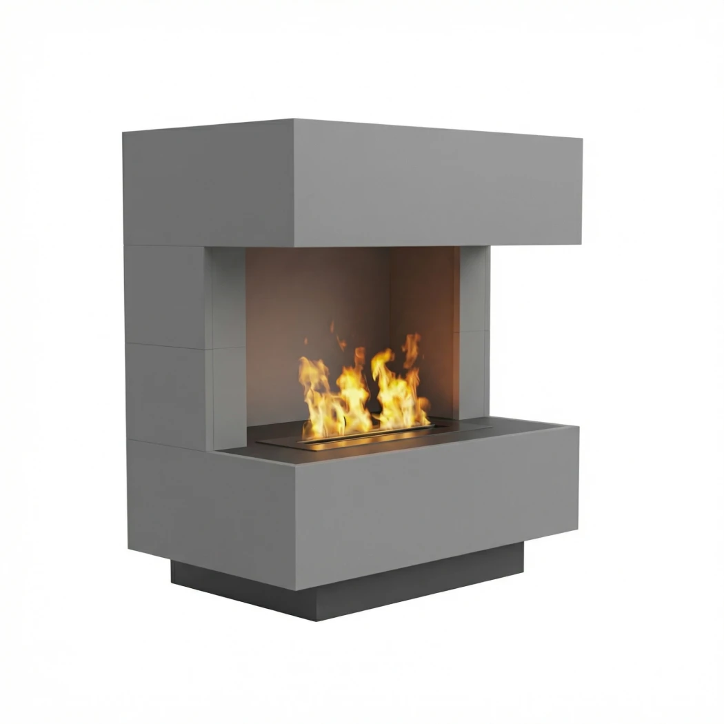 Glow Fire Kleist Grey - OMC 600 | Cheminée à vapeur d'eau autoportante – 90 cm x 50 cm x 80 cm