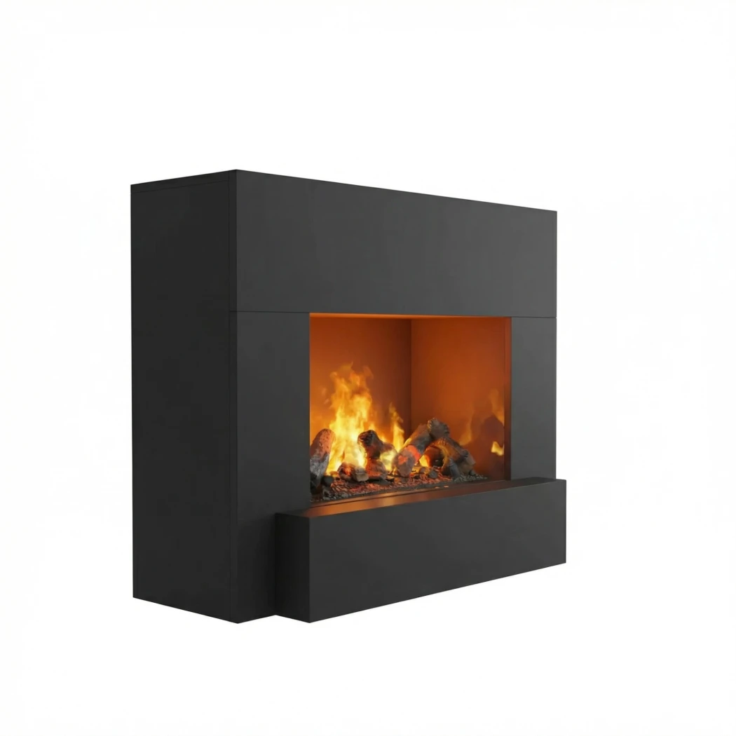 Glow Fire Hauptmann Black - OMC 600 | Cheminée à vapeur d'eau autoportante - 90 cm x 110 cm x 45 cm