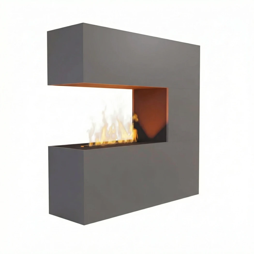Glow Fire Schiller Grey - OMC 600 | Cheminée à vapeur d'eau autoportante – 120 cm x 120 cm x 38 cm