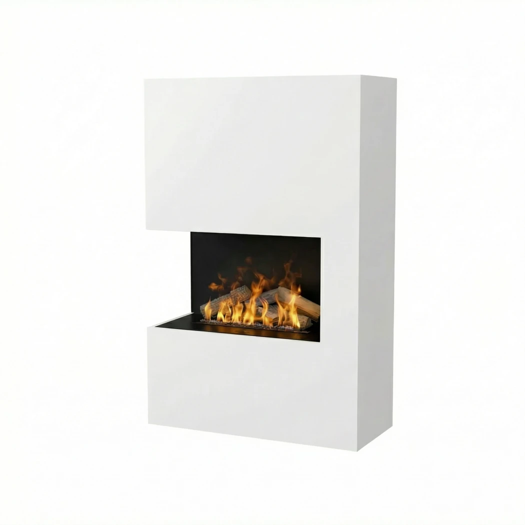 Glow Fire Tucholsky Angle Droit - OMC 600 | Cheminée à Vapeur d'Eau Autonome – 91 cm x 150 cm x 35 cm