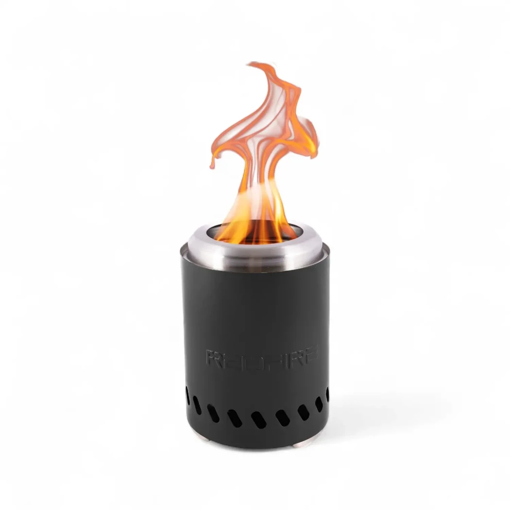 Brasero de table Volcano Small en acier inoxydable noir – brasero sans fumée.