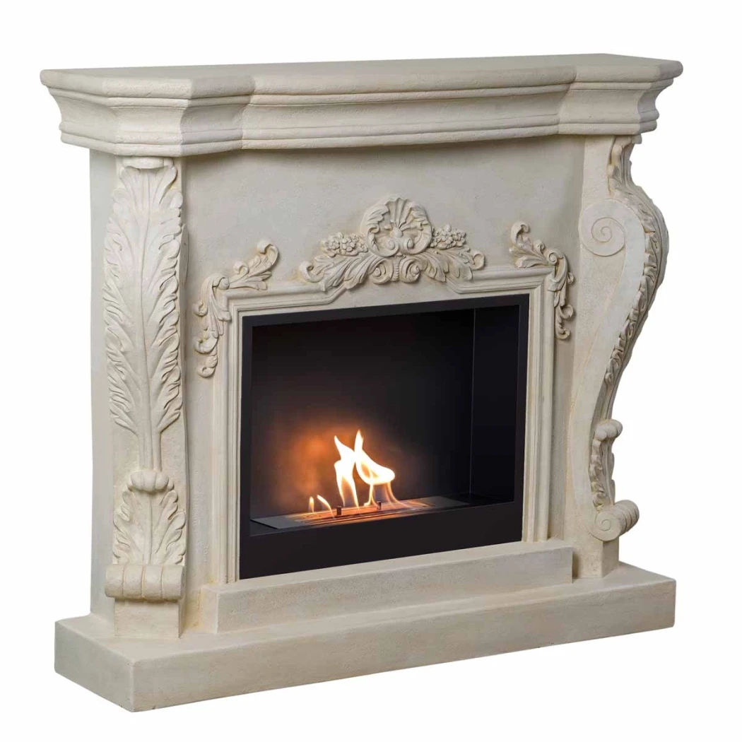 Cheminée autoportante au bioéthanol Ymir par ScandiFlames – Enceinte en polystone avec insert Surtur de 23", jusqu'à 3 kW de sortie de chaleur.