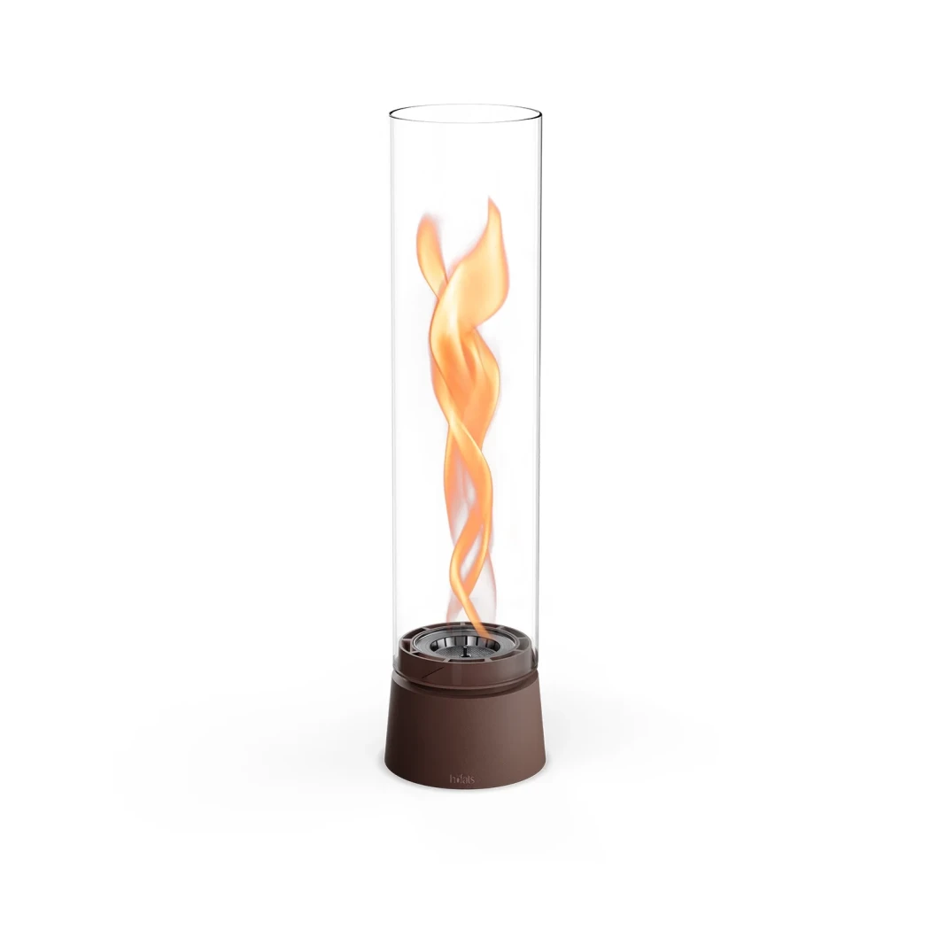 Höfats SPIN Air 1200 Oxyde Red - Foyer de Table Rouge-Brun – Flammes Rotatives et Design Élegant, Parfait pour Grands Espaces