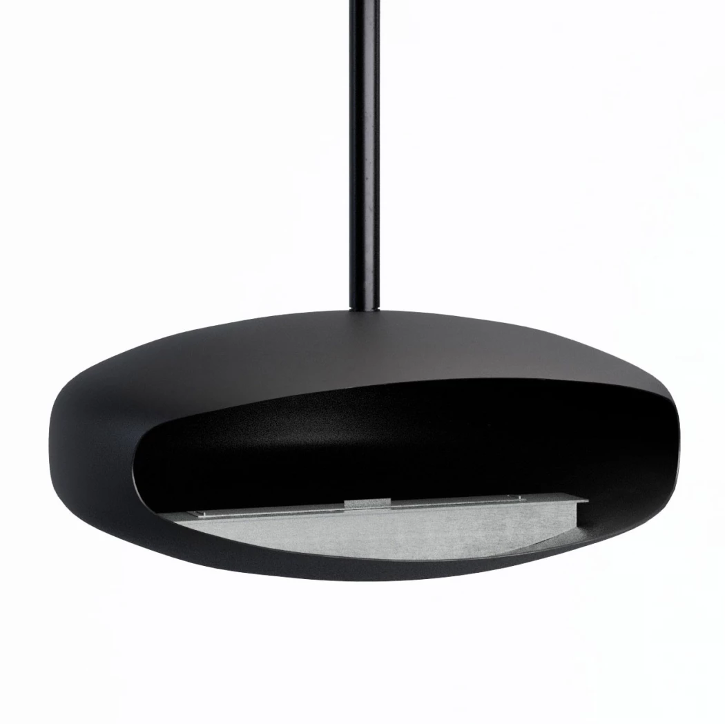 Hein & Haugaard - UFO-80 Mega cheminée bio à montage plafond en noir poli - Design artisanal danois - Sans foyer requis