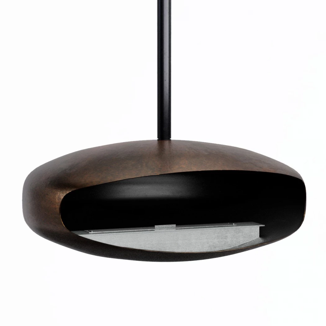 Hein & Haugaard UFO-80 Mega Oxid - Foyer bio suspendu au plafond avec finition oxydée - Design exclusif fait main - Durée de combustion de 6 heures