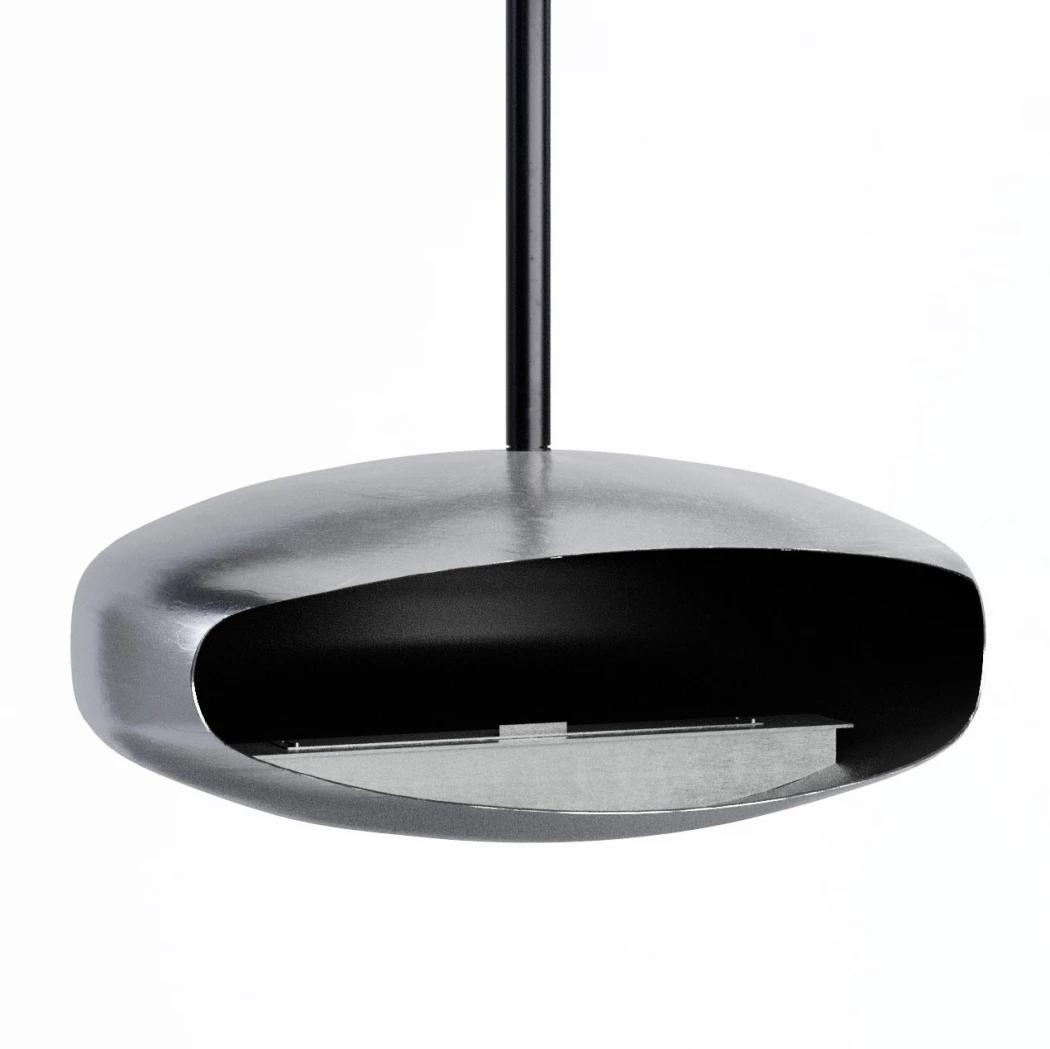 Hein & Haugaard UFO-80 Mega Steel - Cheminée bio suspendue en acier poli - Design unique fait main - Jusqu'à 6 heures de combustion.
