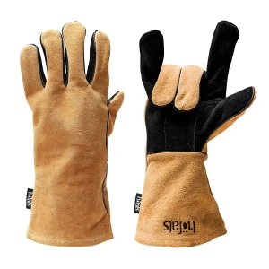 Gants de grill en cuir, protègent vos mains lors de la cuisson en extérieur.