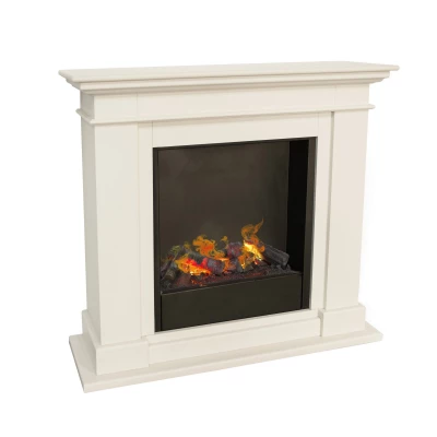Cheminée hybride blanche MDF Kos Cheminée à Vapeur d’Eau Blanche MDF Kos