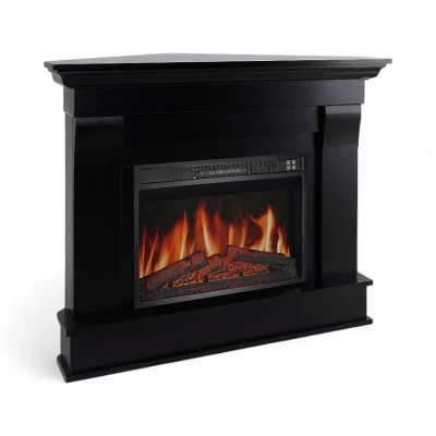 ArtiFlame Albion Corner AF23S en noir-brun - Cheminée d'angle élégante ArtiFlame Albion Corner AF23S en noir-brun