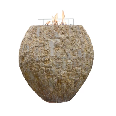 Shigo Xaralyn Belle cheminée éthanol en pierre fossile Fritstående Biopejs Shigo Fossil