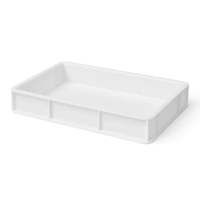 Boîte de levée pour pâte à pizza - 30x40x7 cm - Transparent blanc | Achetez en ligne ici Caisse de levage pour four à pizza, capable de contenir jusqu'à 6 boules de pâte à pizza.