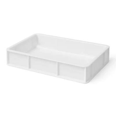 Boîte de levée pour pâte à pizza - 30x40x10 cm - Blanc transparent | Achetez en ligne ici Caisse de levage pour four à pizza qui peut accueillir jusqu'à 6 boules de pizza.