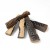 5 rondins de bois décoratifs en céramique dans un design réaliste pour une utilisation avec une cheminée à l'éthanol pour obteni