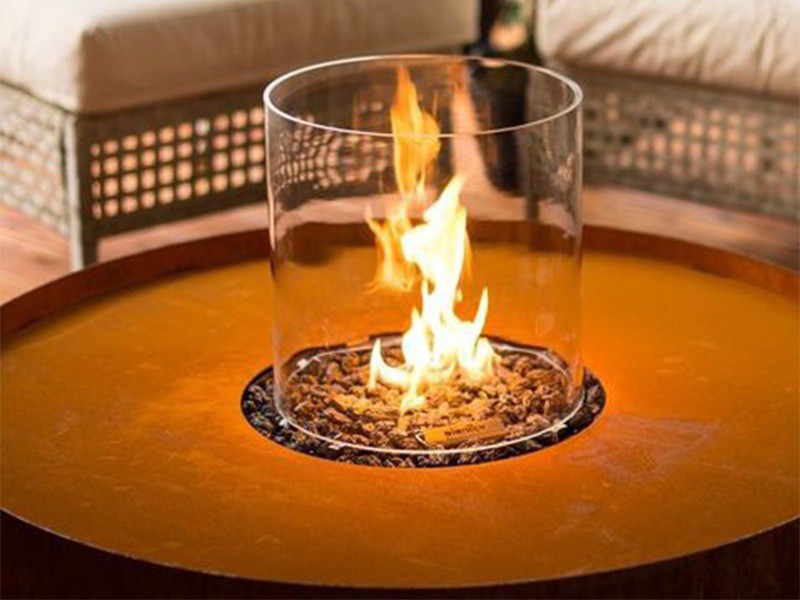 Round galio fireplace for gas