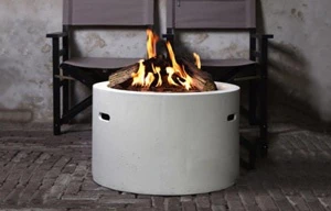 Table with gas fireplace for outdoor